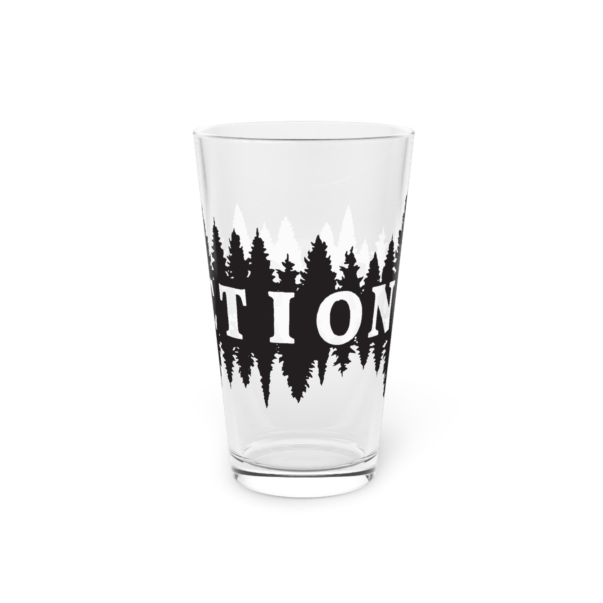 Rustic Forest Pint Glass, 16oz - You will need a drink when you get to your destination.